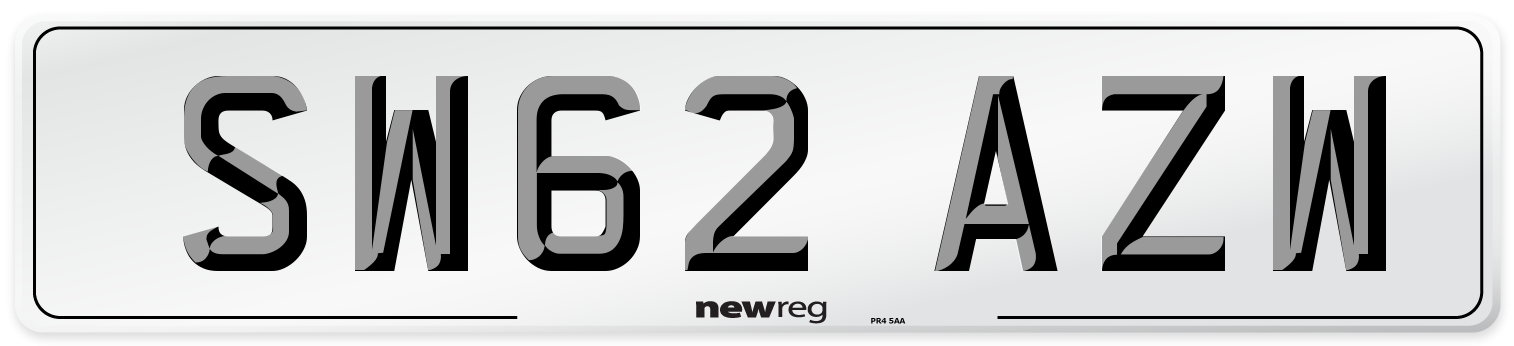 SW62 AZW Number Plate from New Reg